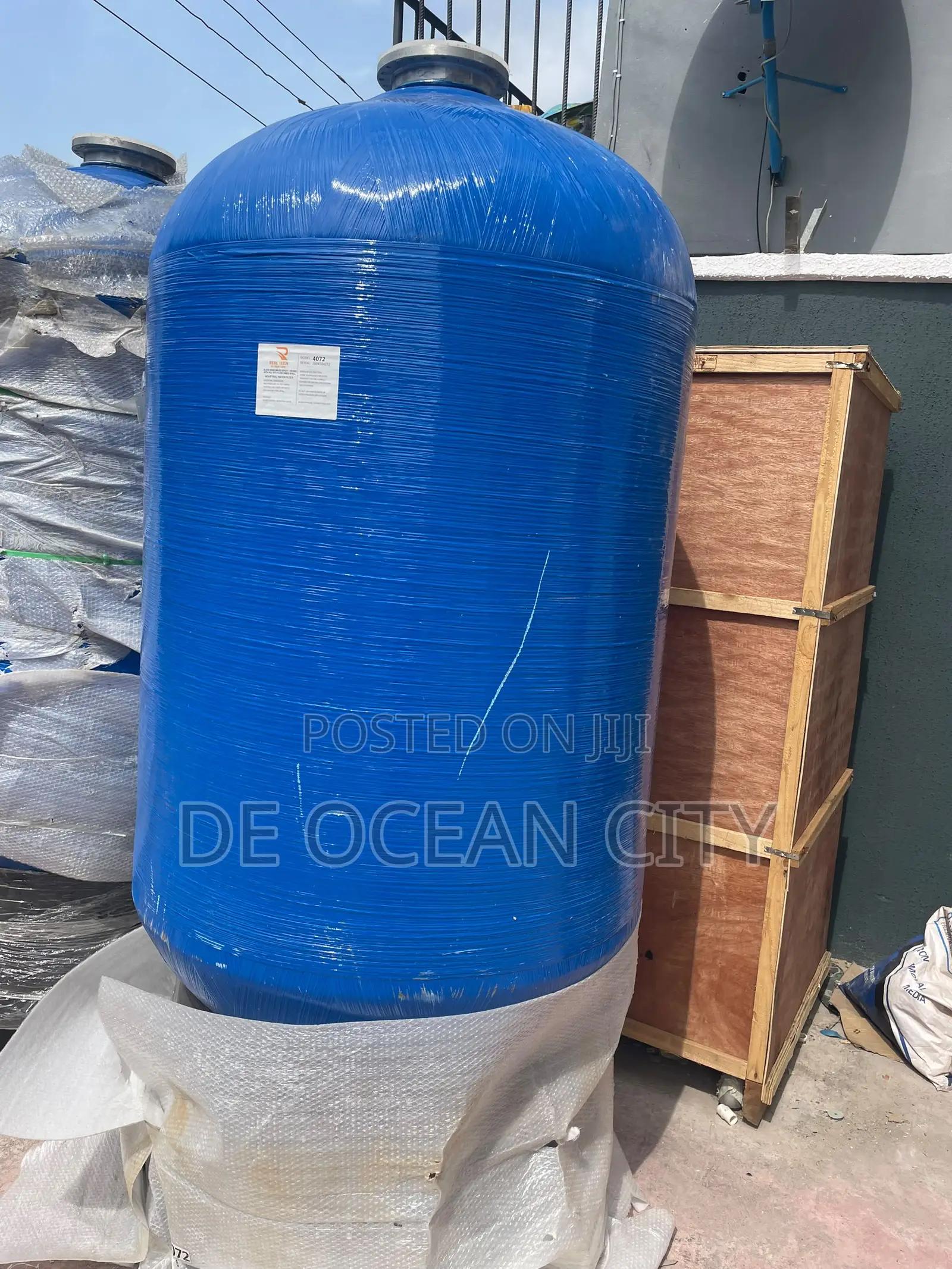 40/72 FRP Fiber Water Filter Tank With 6-Inch Flange Mouth