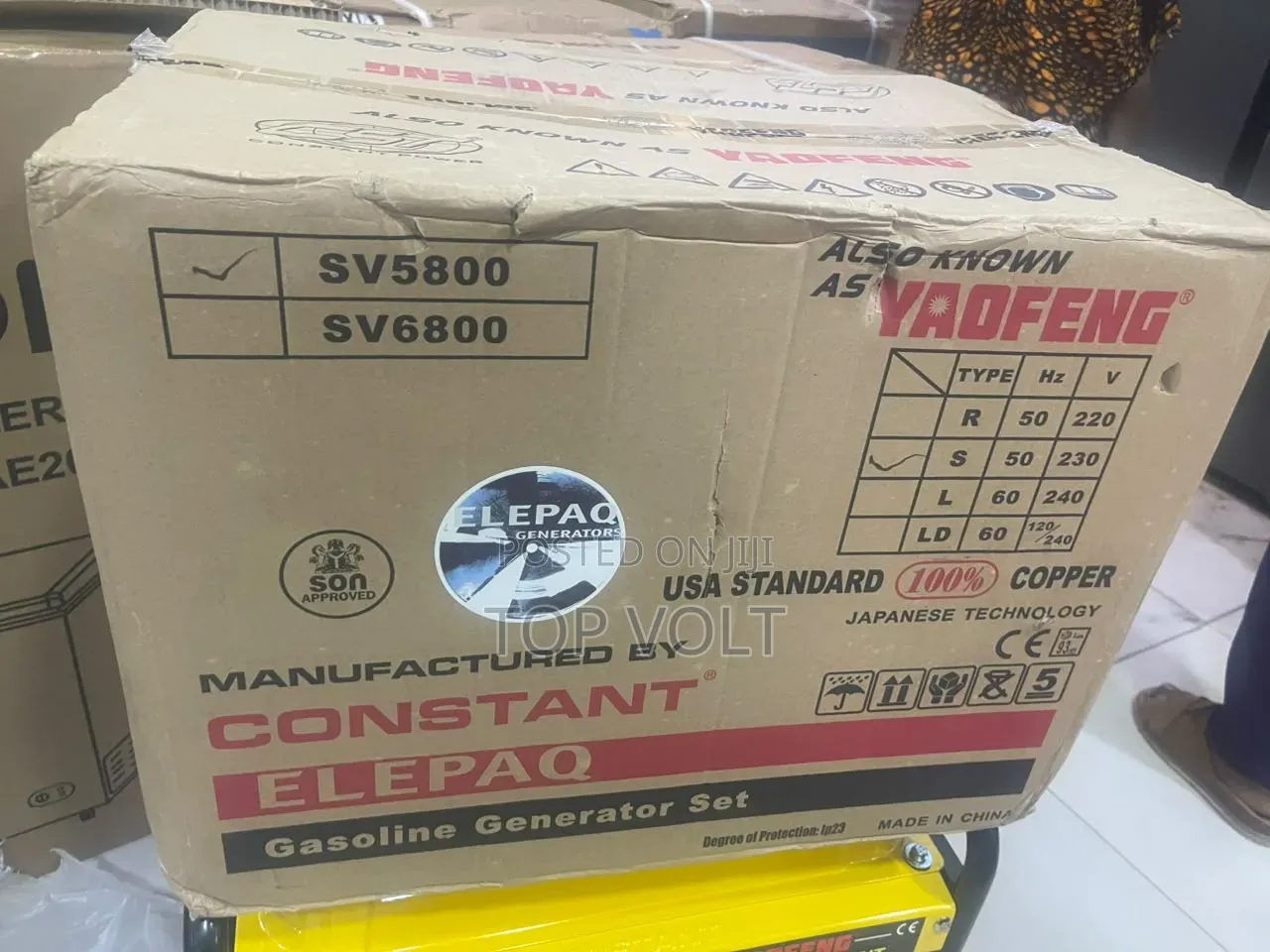 Elepaq Constant SV5800 Petrol Powered Generator 3.5KVA