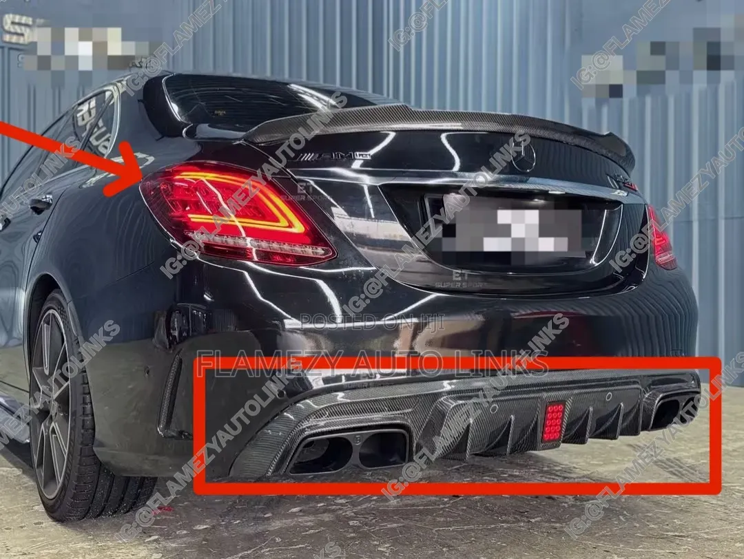 C300 Carbon Fiber Back Bumper Down Diffuser 2017