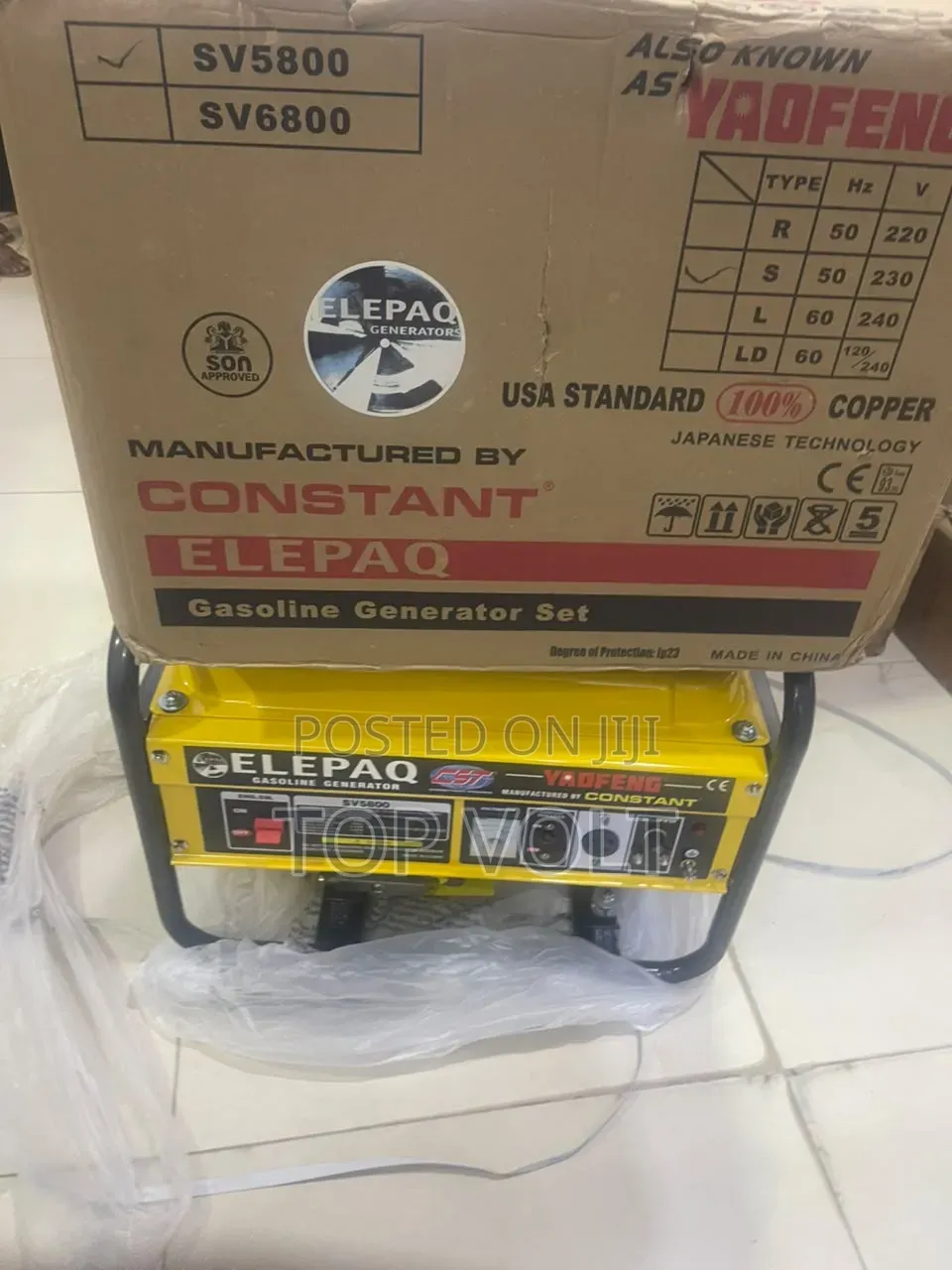 Elepaq SV5800 Manual Generator for Home and Office