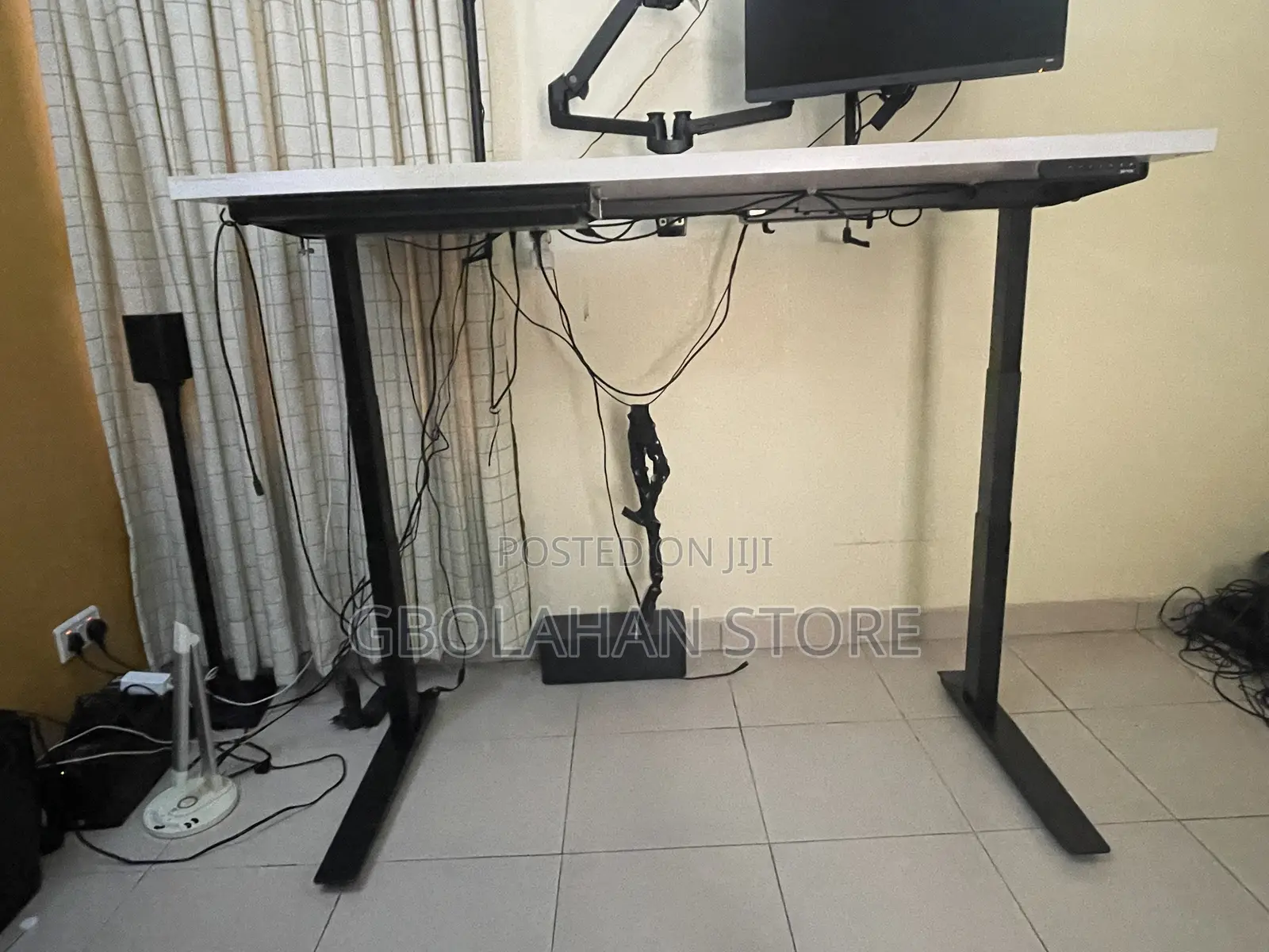 Fully Jarvis Electric Standing Desk - Black Frame, White Wood Top
