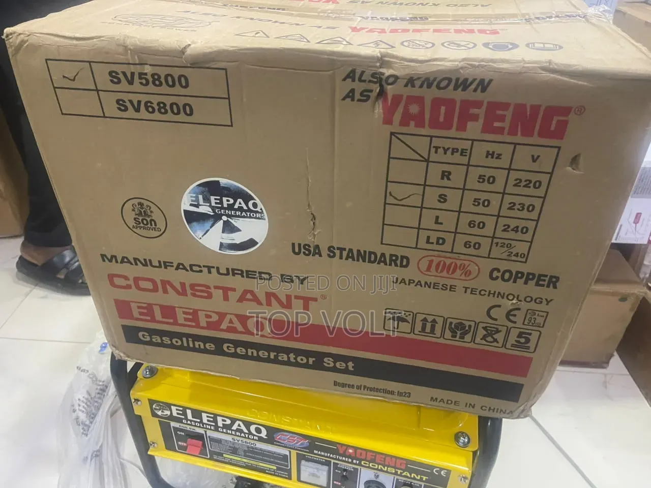 Elepaq SV5800 3.5KVA Backup Power Generator