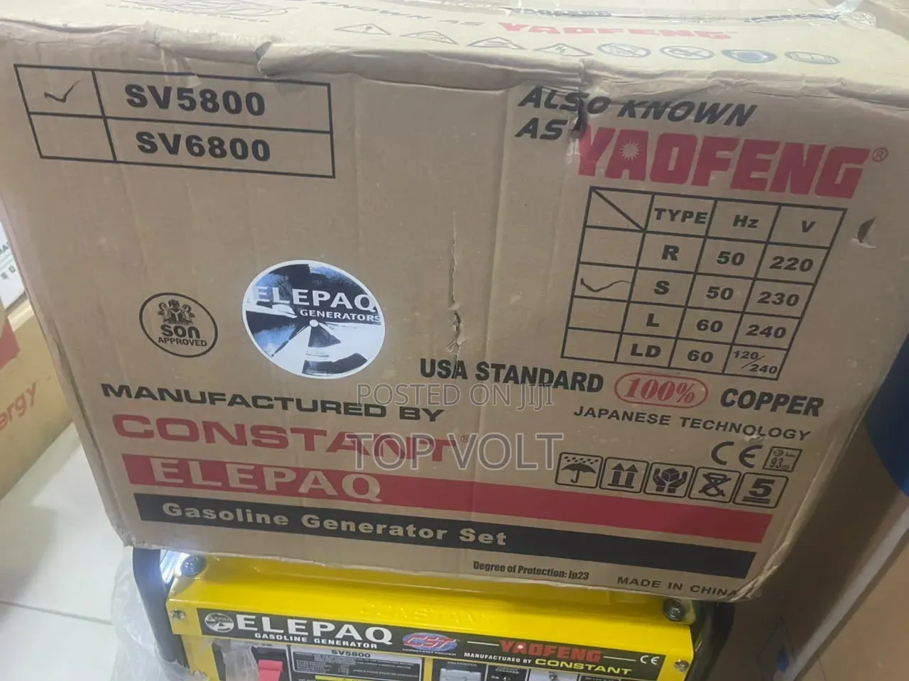 Elepaq SV5800 3.5KVA Backup Power Generator