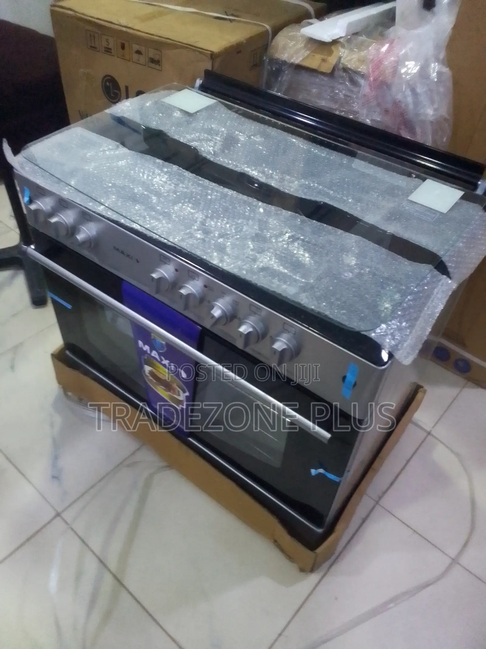 Maxi 6090 Gas Cooker With Hot Plate 4B 2P Basic Grey