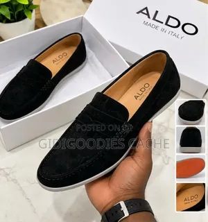 ALDO Men's Suede Loafers in Navy Blue/Black Size 40-46