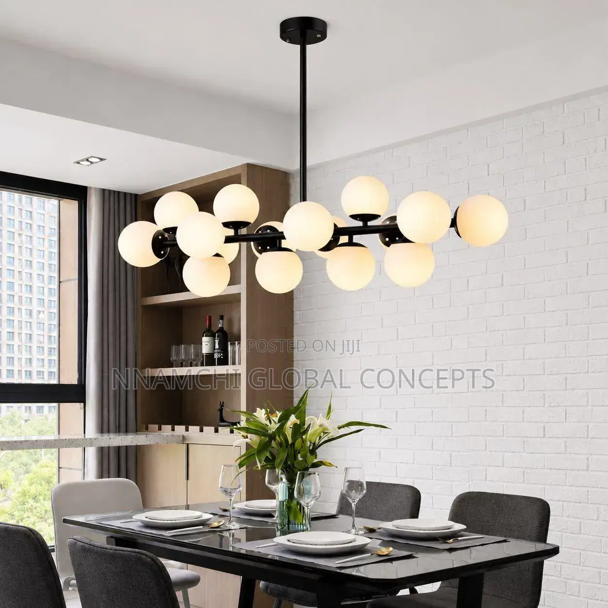 Scandinavia Ring Chandelier With Glass Ball Suspenion Pendant Lamp