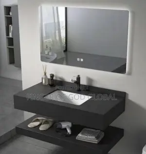 Wall-Mounted Bathroom Vanity Sink With LED Mirror