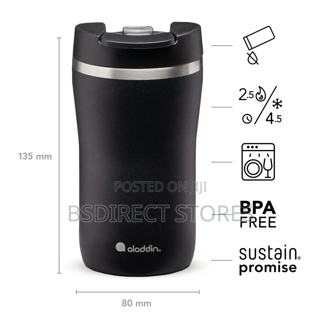 Aladdin Mocca Thermavac Leak Lock Stainless Steel Mug 0.35L Lava Black