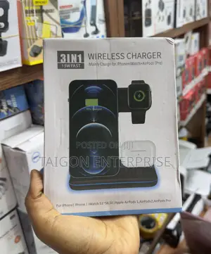 3 in 1 Wireless Fast Charging Station for iPhone, IWatch and AirPods