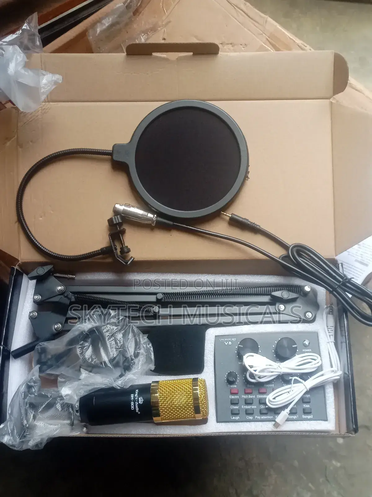 Kings-Audio Bm-800 Condenser Mic With V8 Sound Card Complete Set