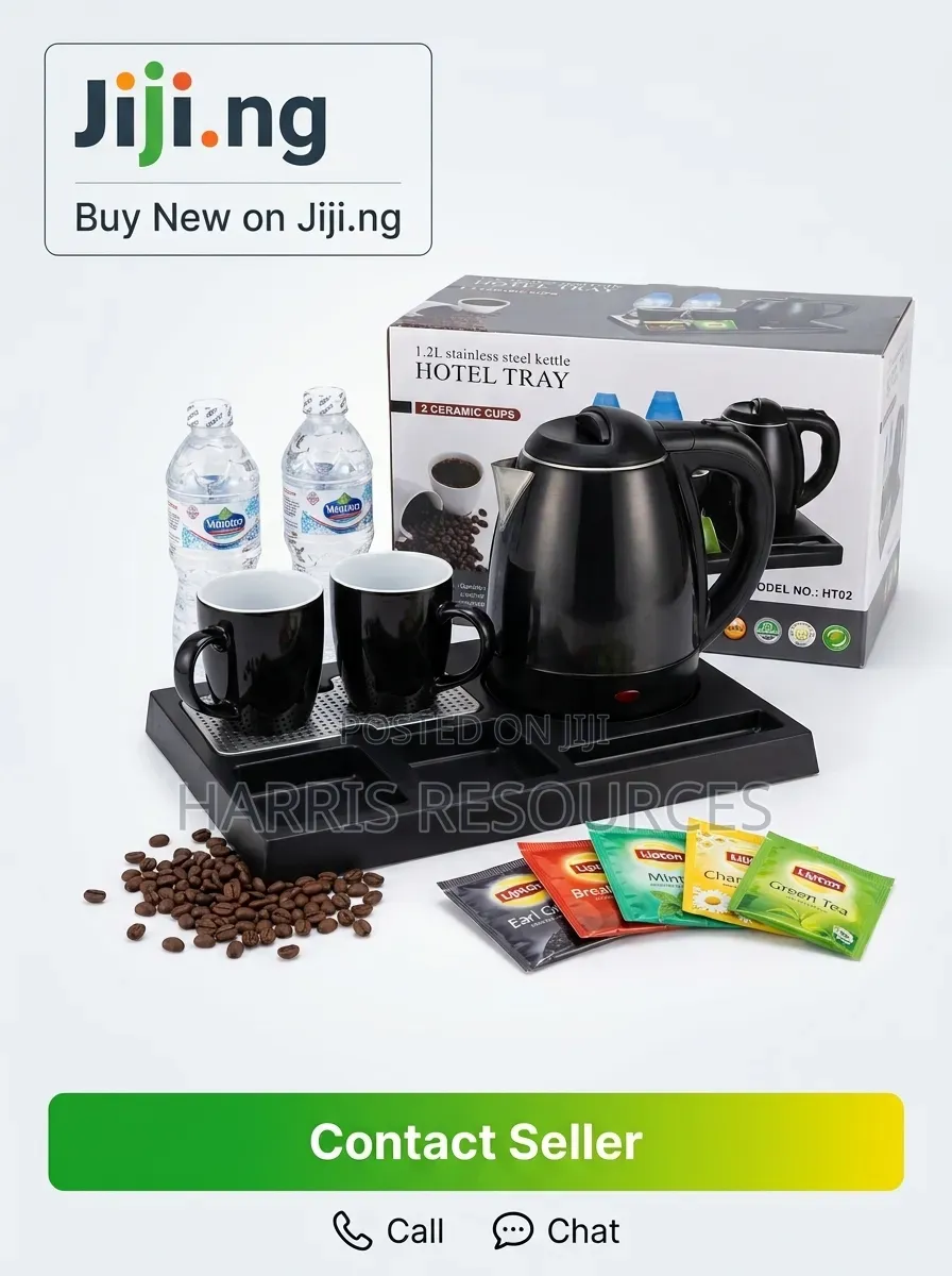 1.2L Stainless Steel Hotel Tray Electric Kettle Set (Model No.: HT02)
