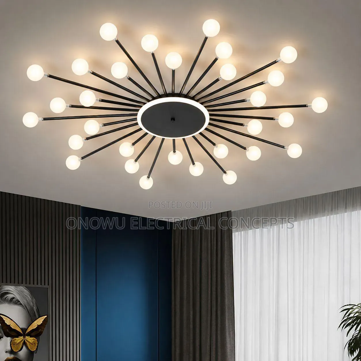 Pebble Ceiling Lamp Led Wood Ceiling Light Modern Retro Art Acrylic