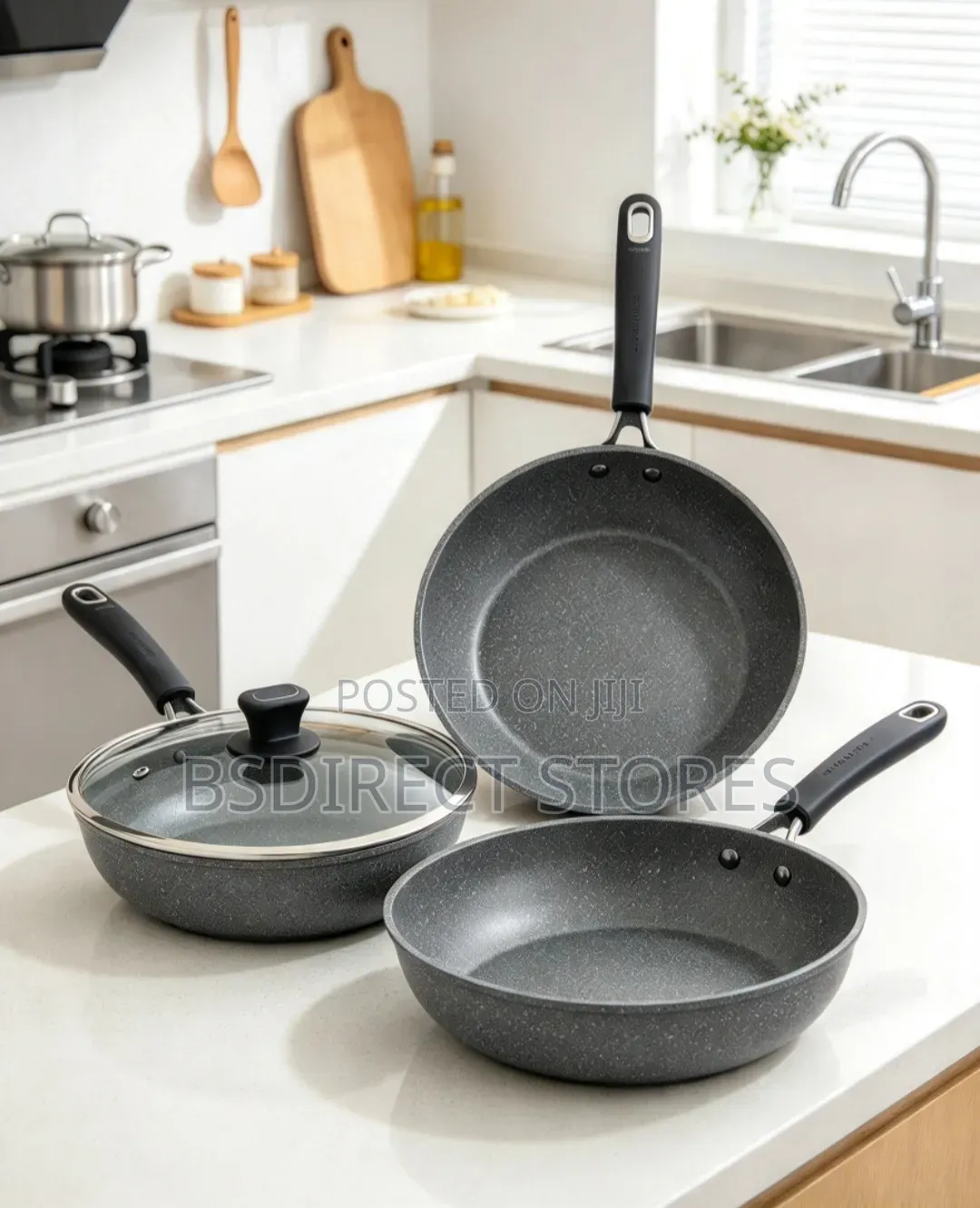 Baker's Secret Granite Stone Non- Stick Frying Pan Set of 3