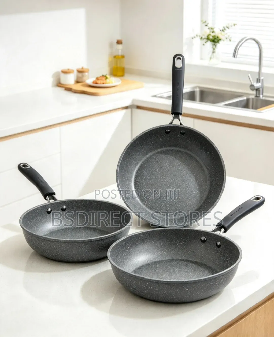 Baker's Secret Granite Stone Non- Stick Frying Pan Set of 3