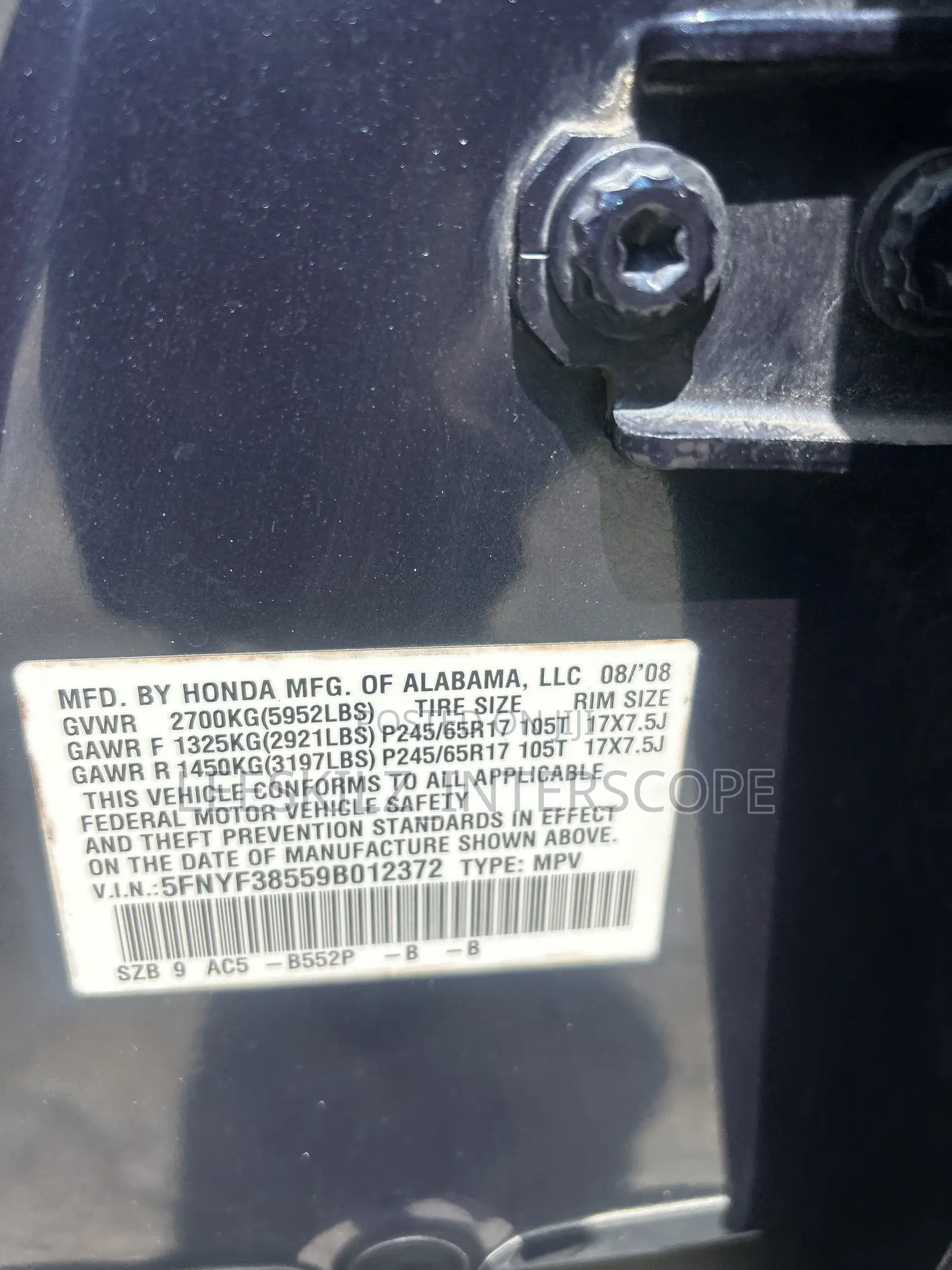 Honda Pilot 2009 Blue