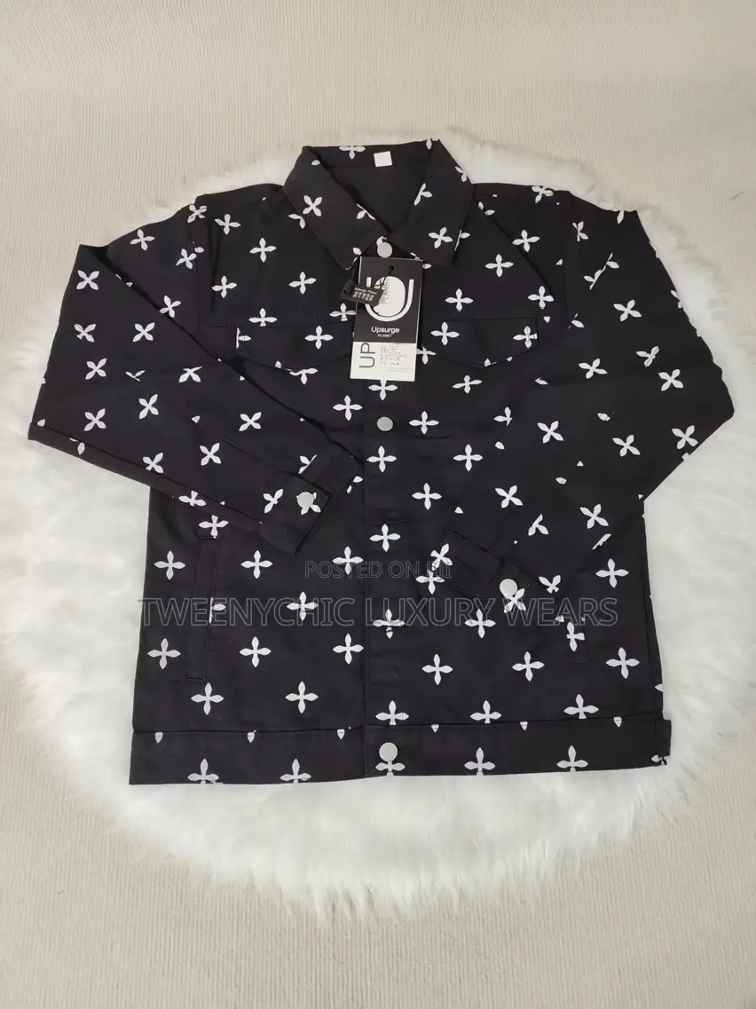 Black & White Printed 2-Piece Shirt and Trousers Set