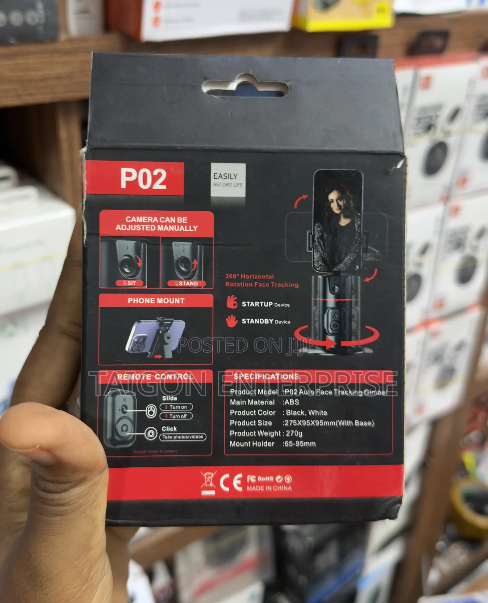 P02 Auto Face Tracking Gimbal Tripod 360 Rotation
