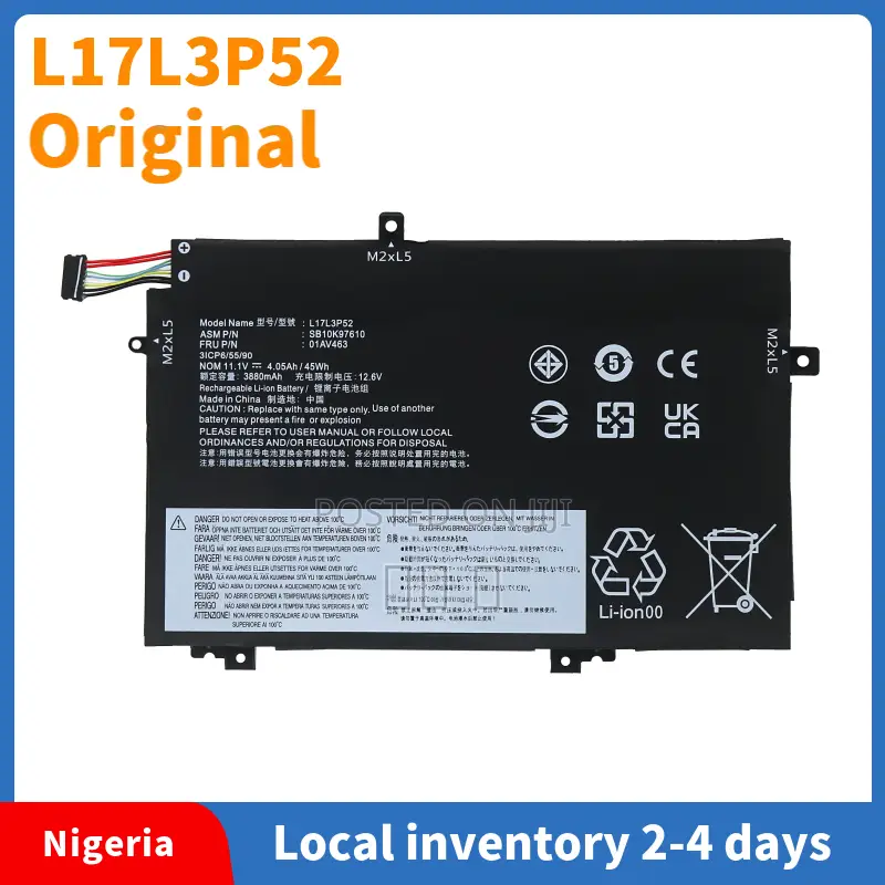 L17l3p52 Notebook Battery Lenovo L17c3p52 L17m3p53 L17m3p54