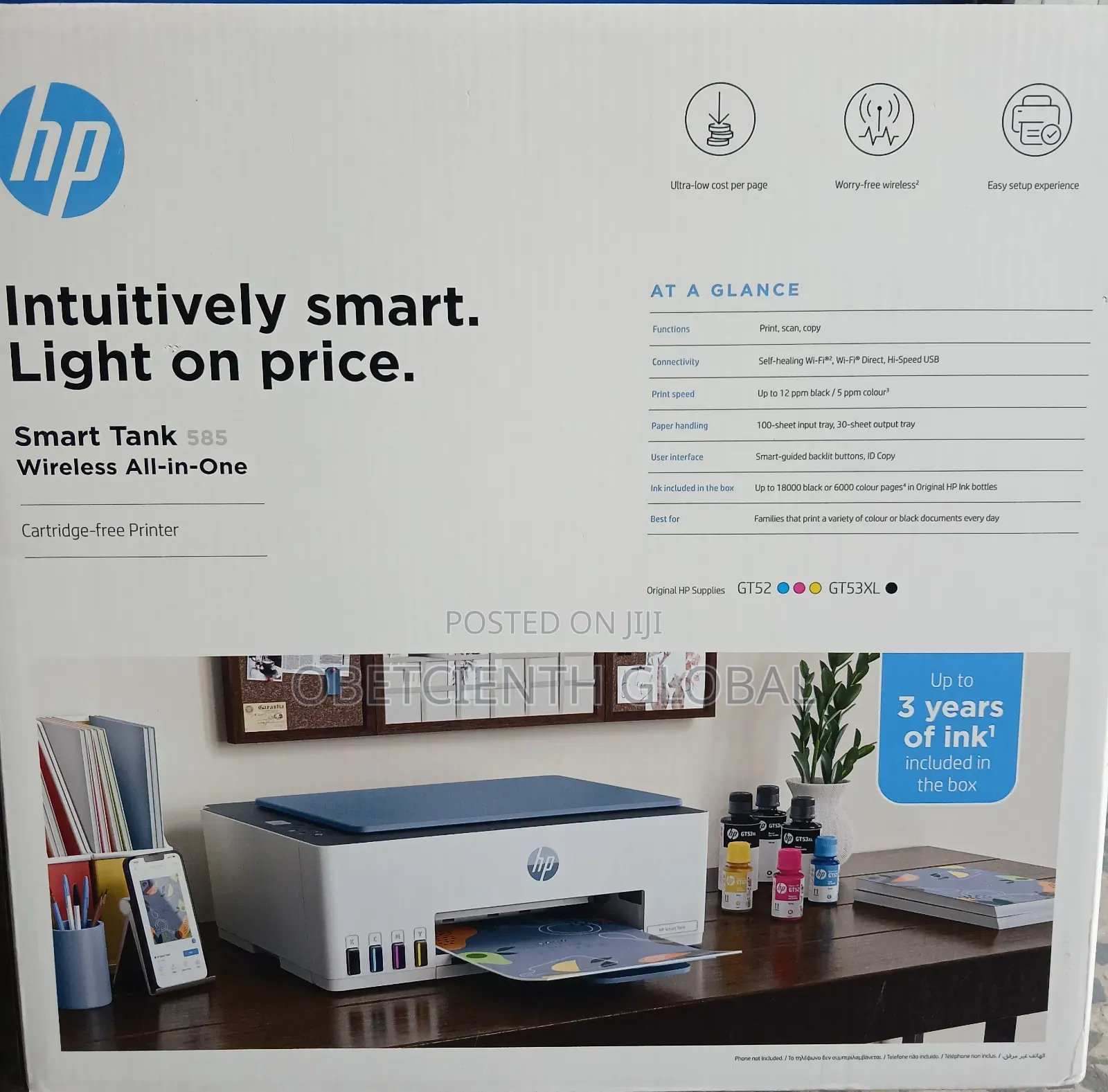 HP Smart Tank 585 Wireless All in One Printer