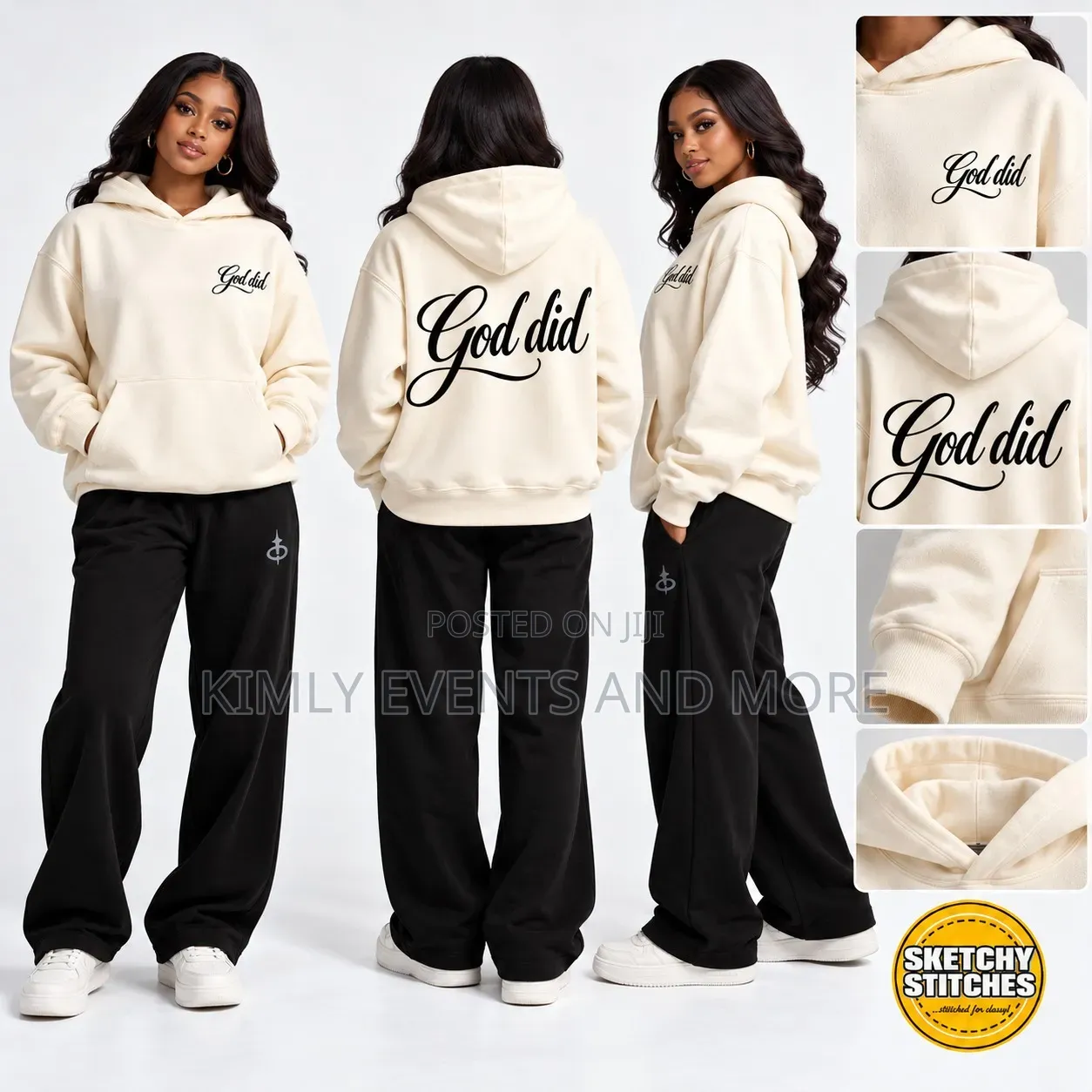 God Did Cream Hoodie | Unisex Casual Streetwear