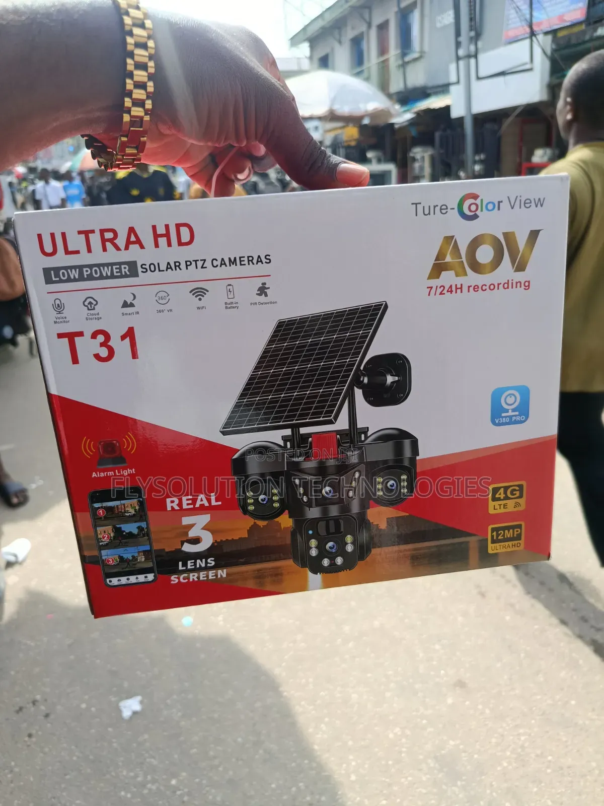 Hippoint V380 P31 Ultra HD Low Power Solar PTZ 3 Lens 4G Camera