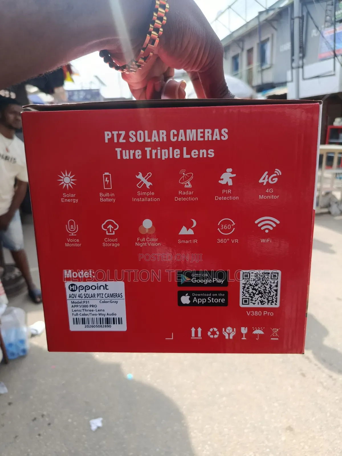 Hippoint V380 P31 Ultra HD Low Power Solar PTZ 3 Lens 4G Camera
