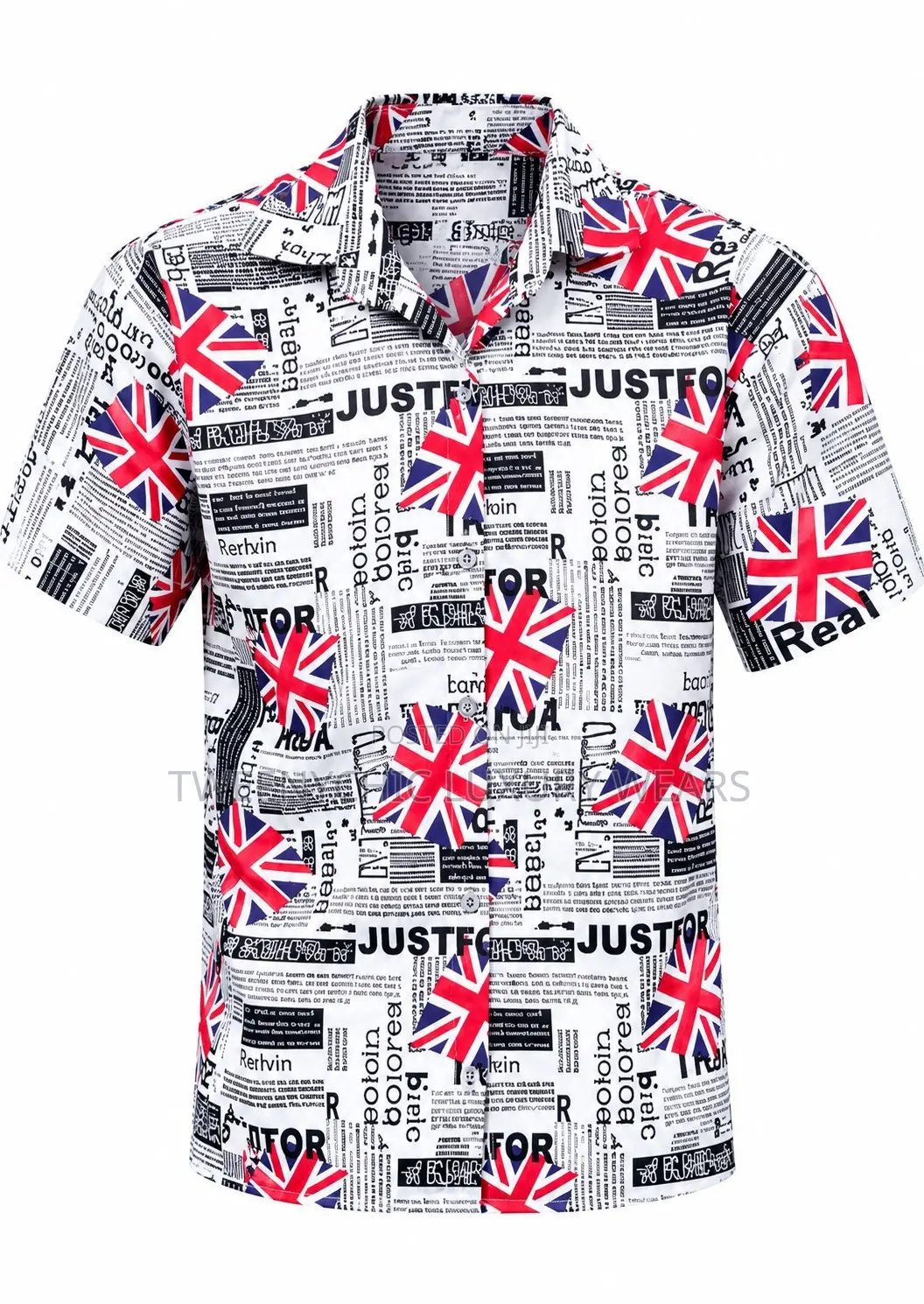 Men’s Union Jack Printed Short-Sleeve Shirt | Trendy Casual Fashion