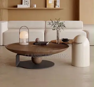 Nordic Modern Coffee Table Round Minimalist Unique Aesthetic Table