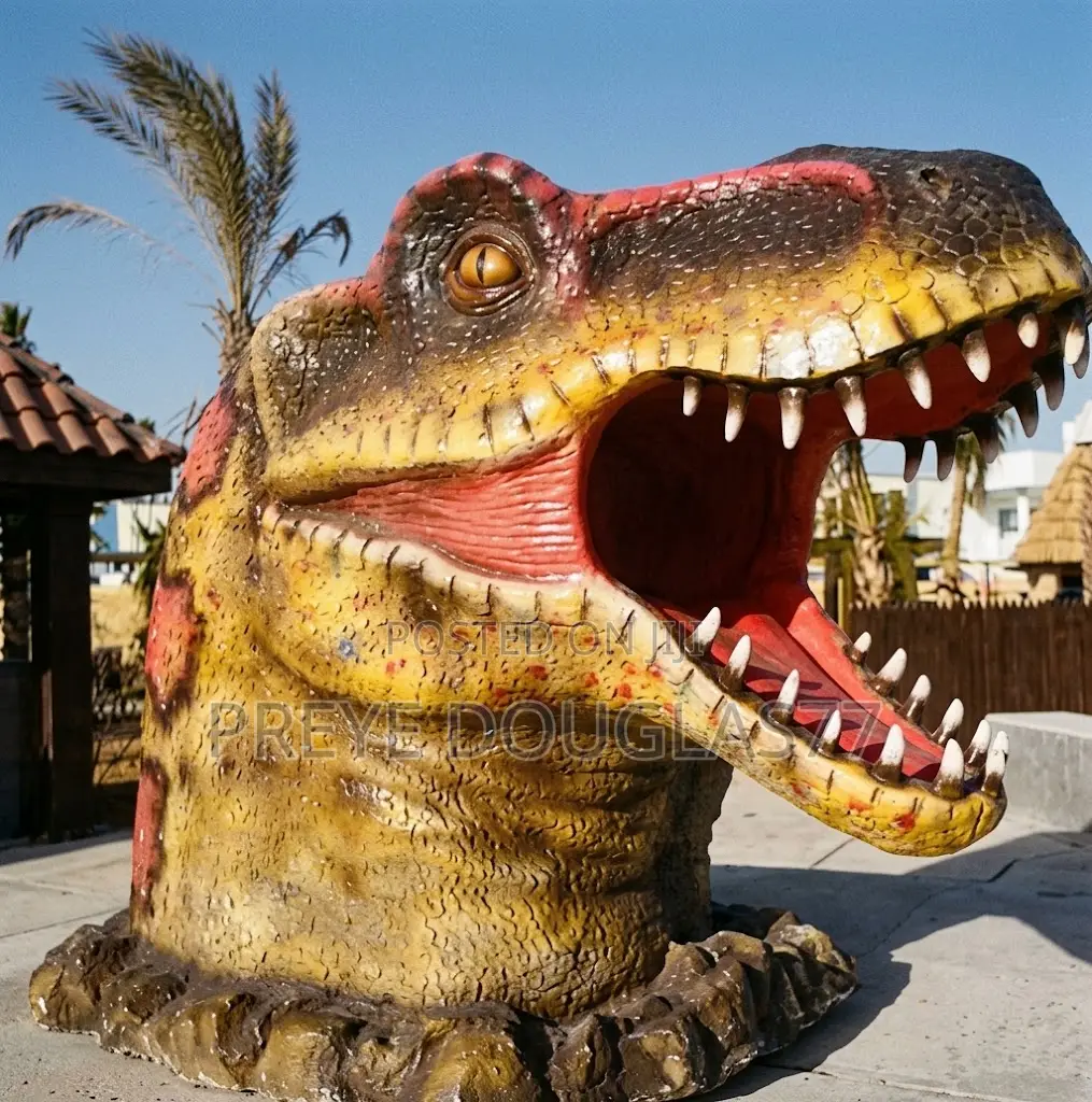 Used Giant T-Rex Head Theme Park Display Prop