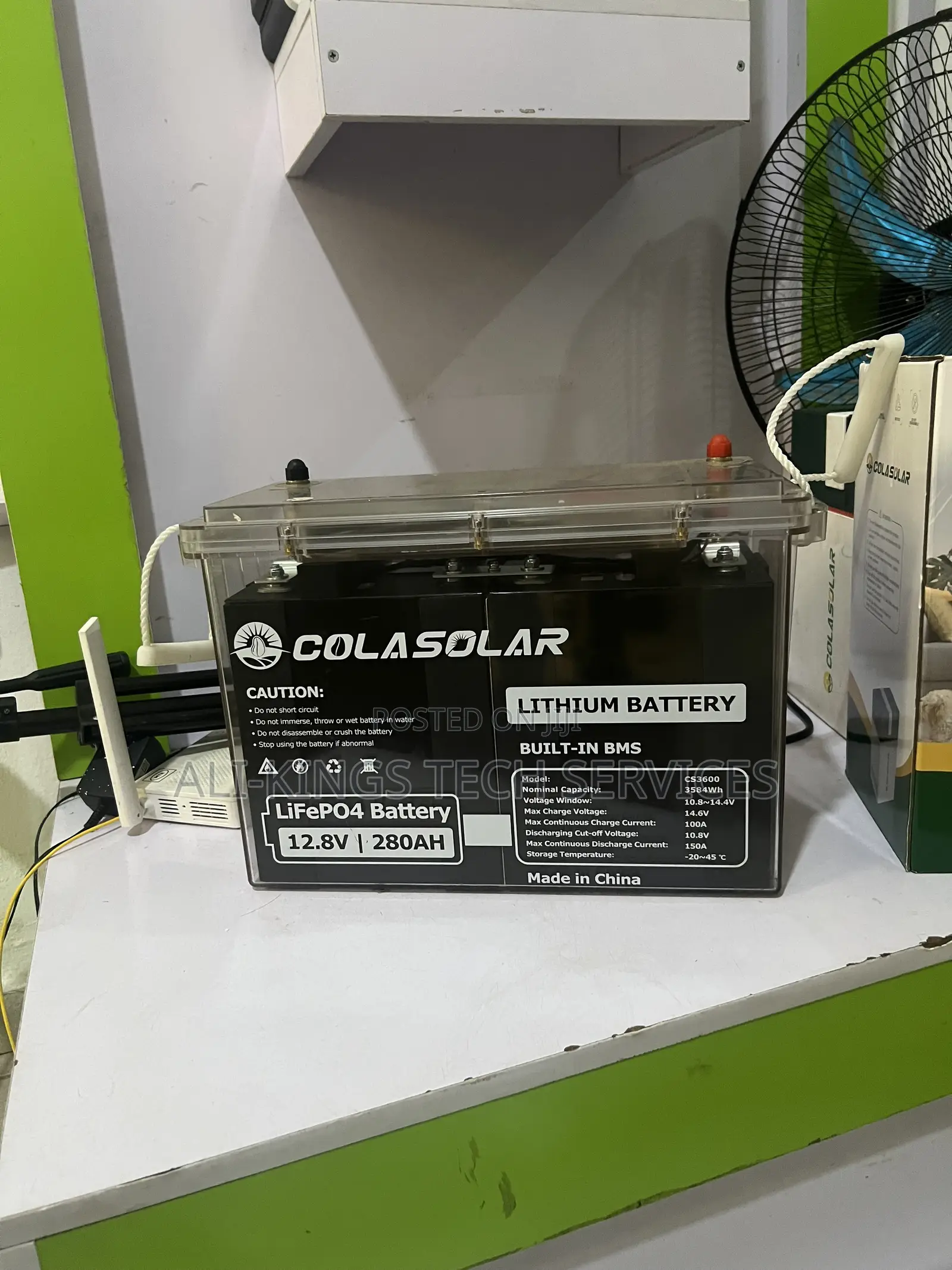 Cola Solar 3.6kwh Lithium Battery 12v