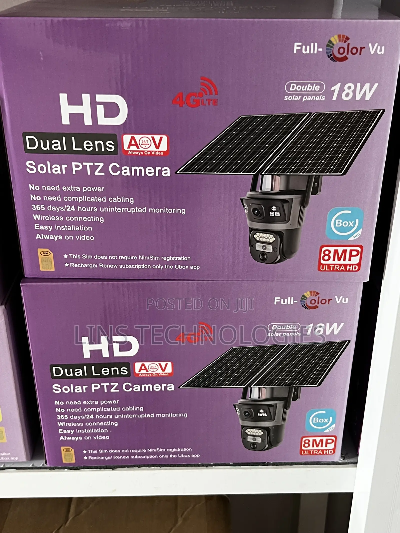 Ubox Dual Lens (Dual Panel AOV) Solar Camera