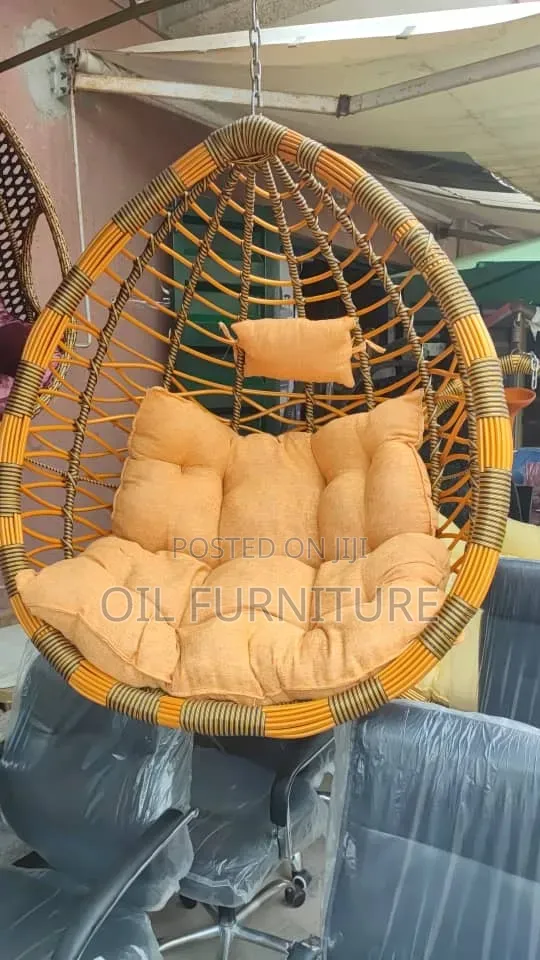 ​Modern Outdoor & Indoor Rattan Egg Swing Chair – Heavy Duty Frame