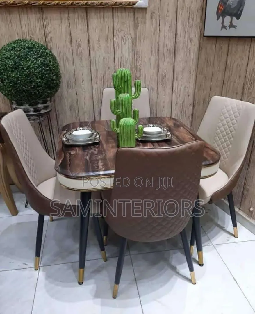 New Executive Marble Top Dining With 4 Chairs