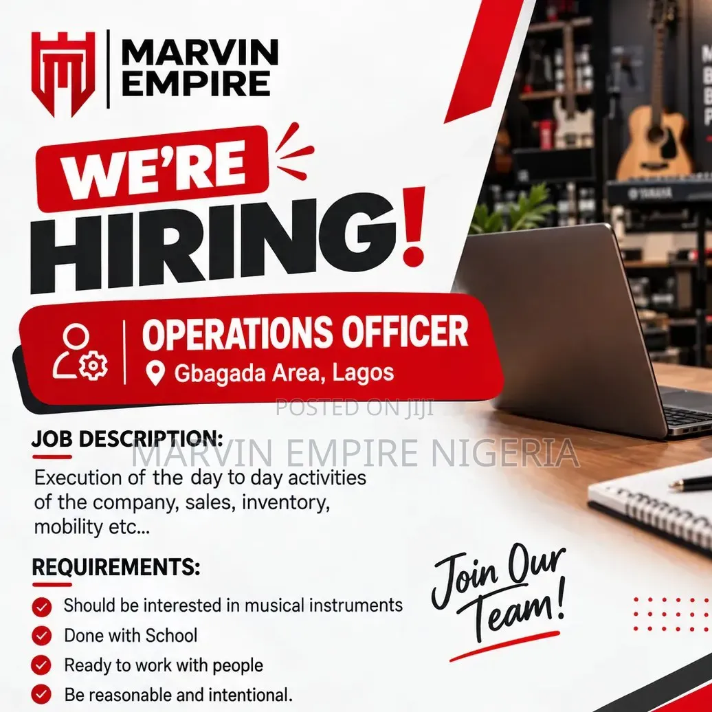 Male Operating Officer Needed to Work in a Musical Instrument Company