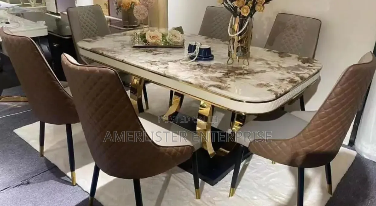 High Quality 6-Seater Marble Top Dining Y