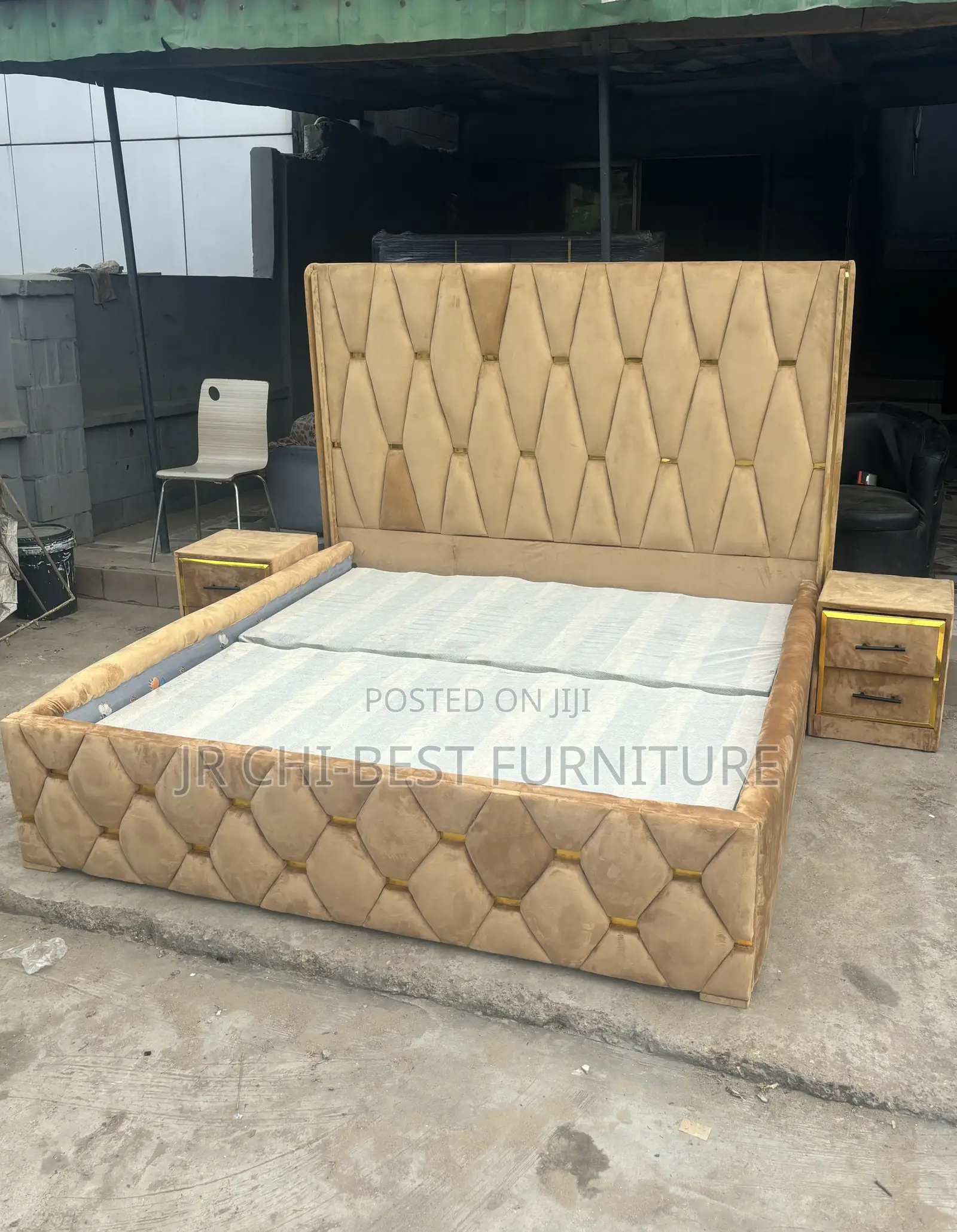 Unbeatable Quality Upholstery 6 by 6 Wooden HDF Bedframe Set
