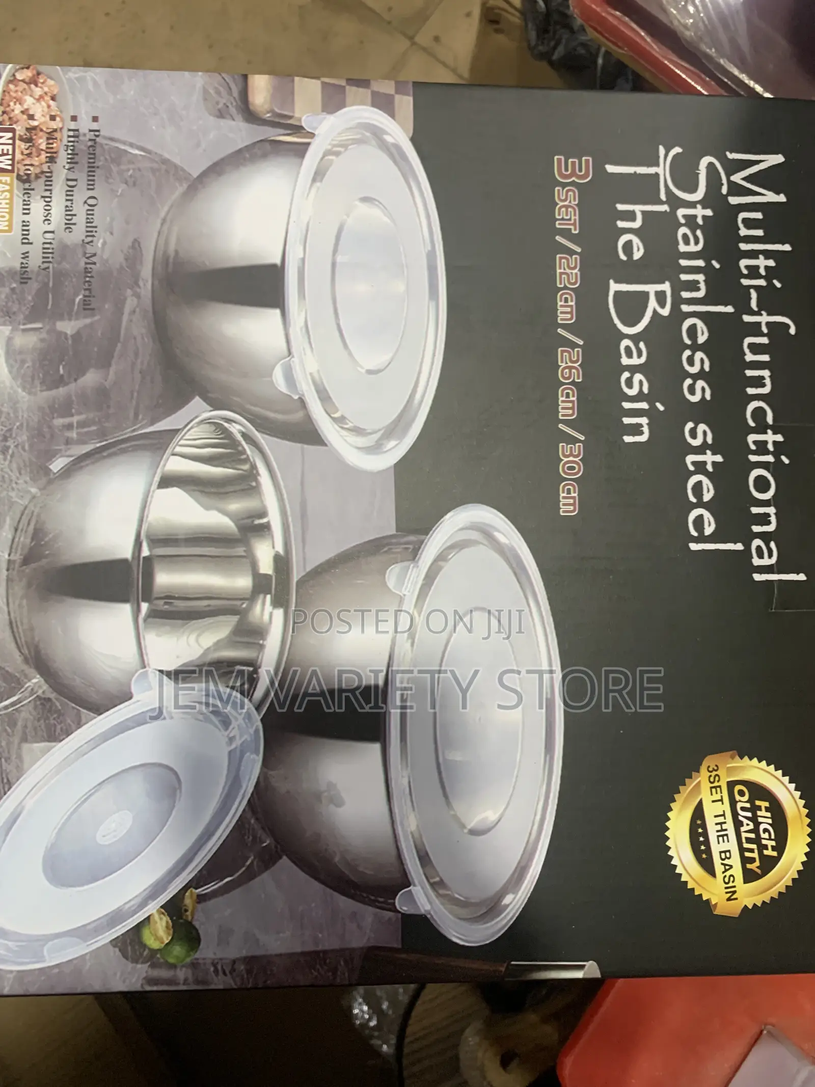 Quality Stainless Steel 3in1 Mixing Bowl With Lid