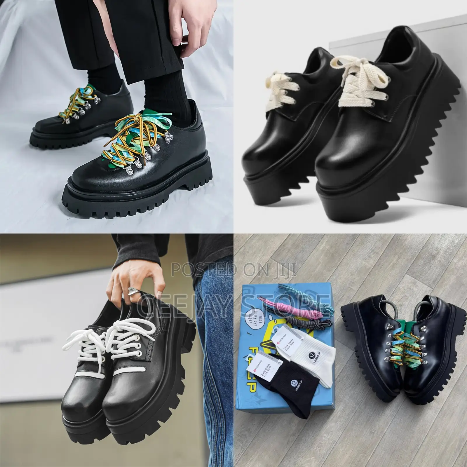 Premium Unisex Sawtooth Platform Derby Shoes