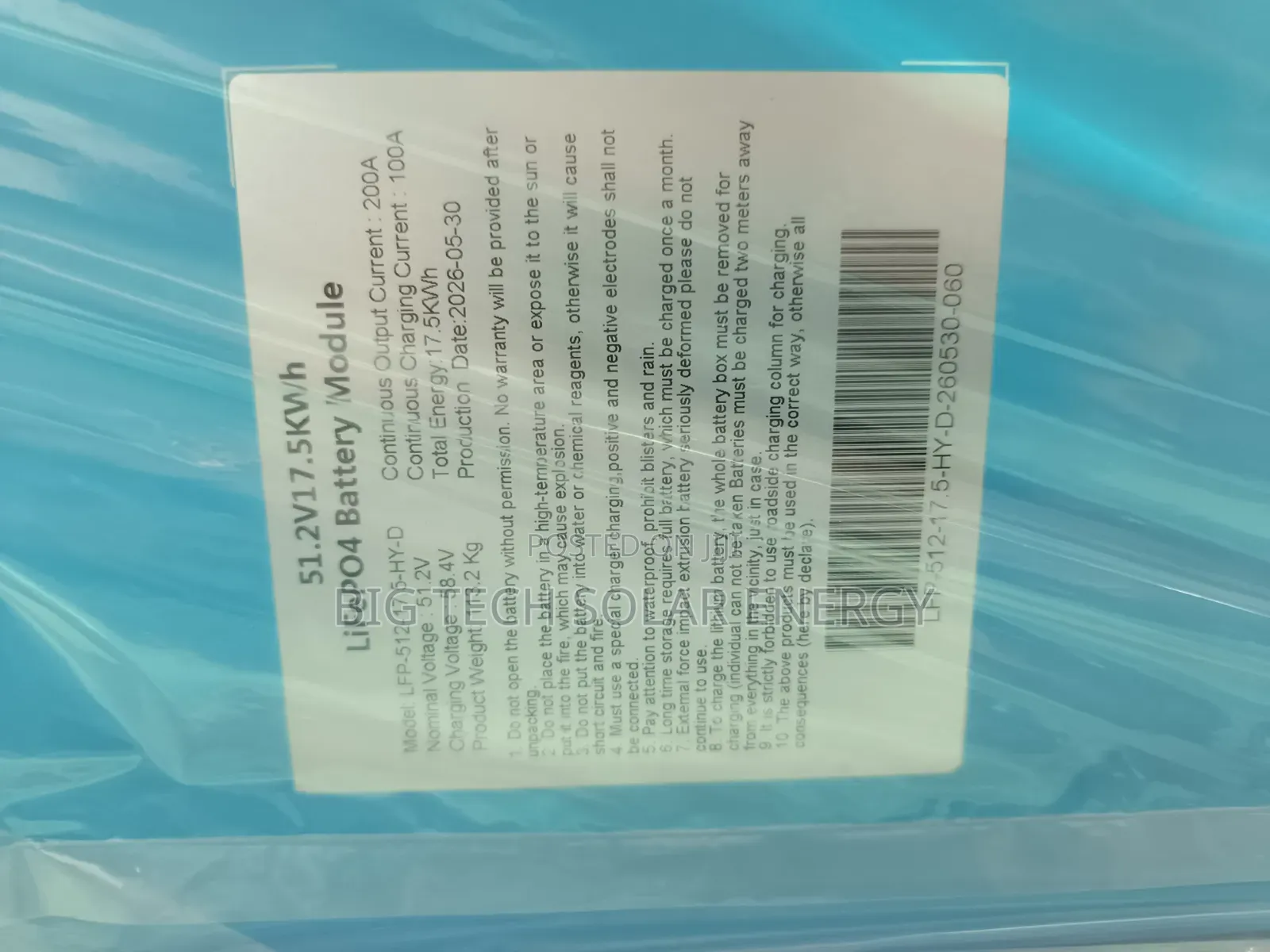 17.5kwh 51.2v Africell Lithium Ion Battery