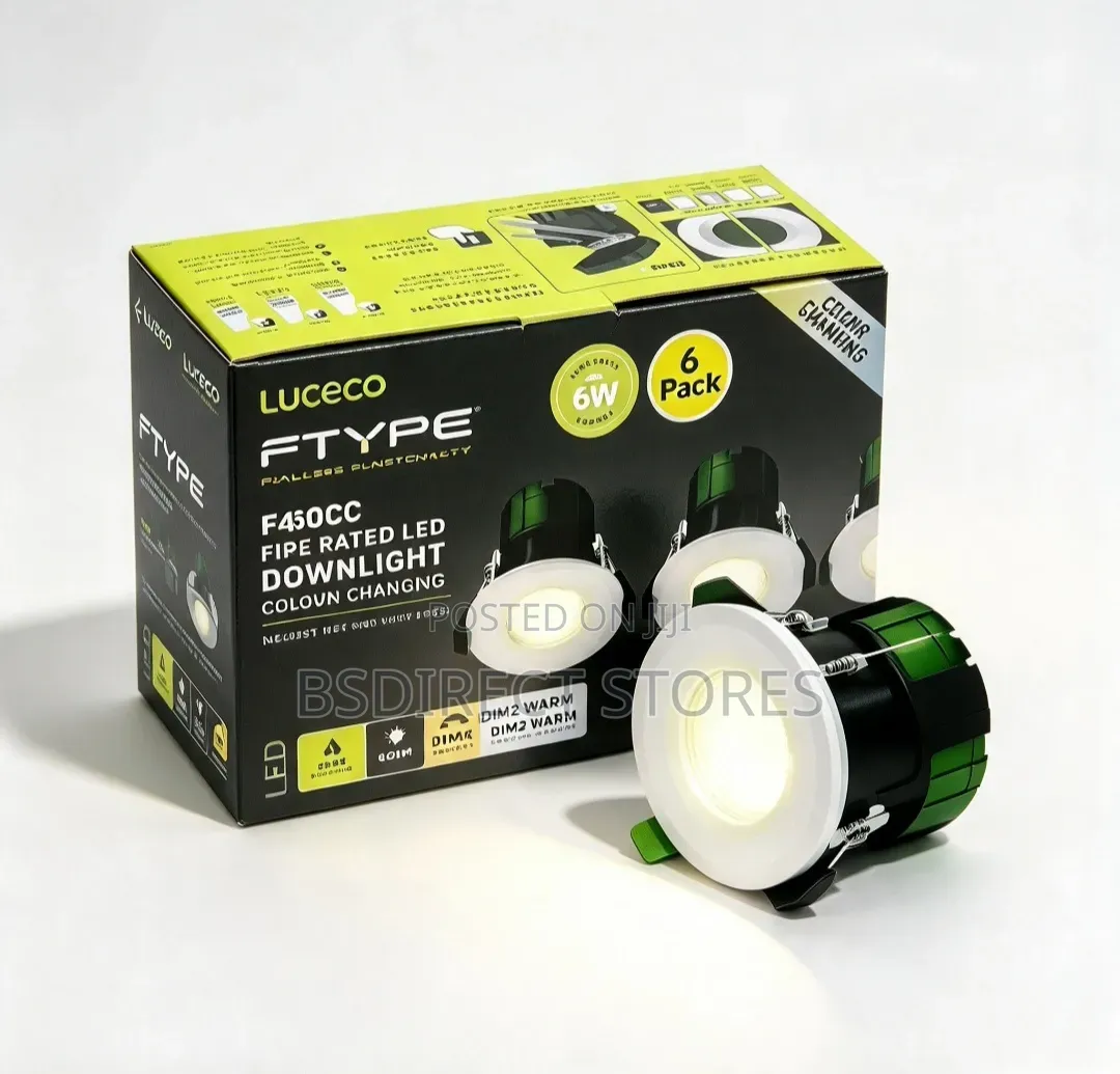 Luceco Matt White Led Colour Changing Downlight Pack of 6