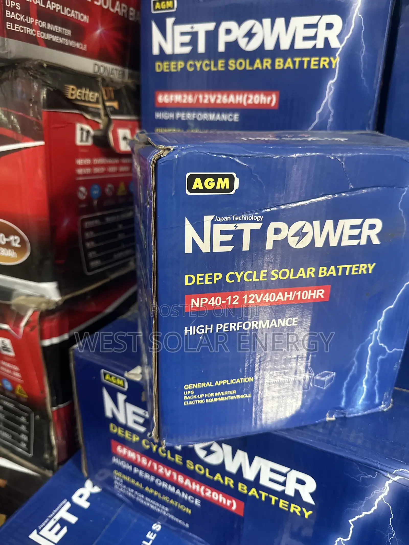 40Ah 12V Net Power Dry Cell Solar Battery,