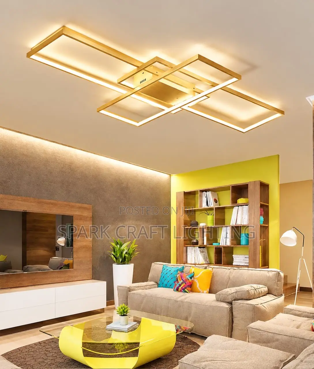 Luxury Led Living Room Flush Mount Ceiling Light Fixtures Chandelier