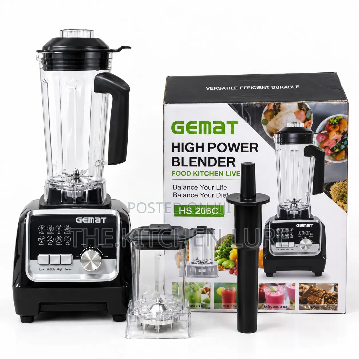 Gemat 3-in-1 Professional Grade High Speed Digital Blender Set