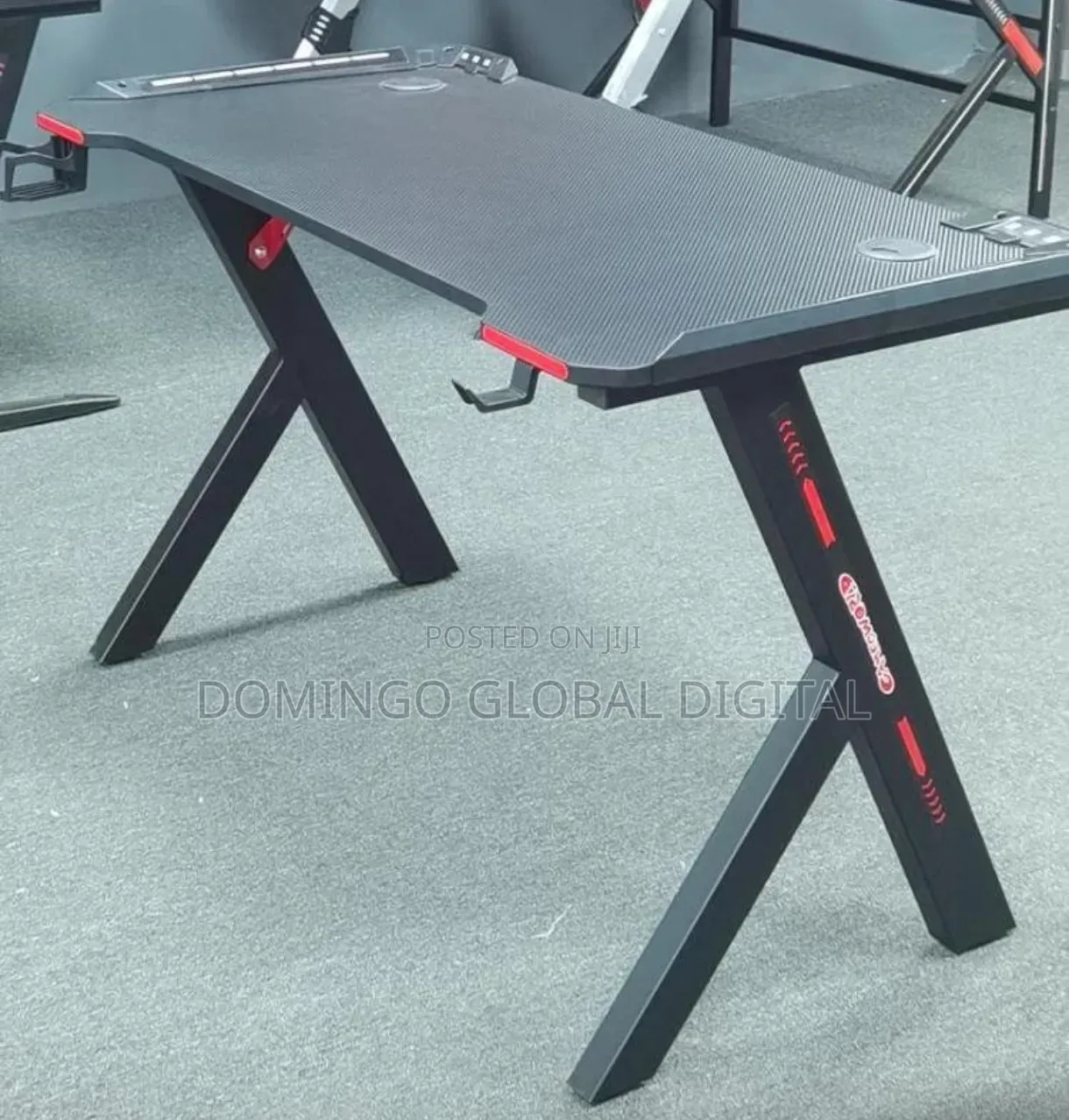 R-Shaped RGB LED Gaming Desk