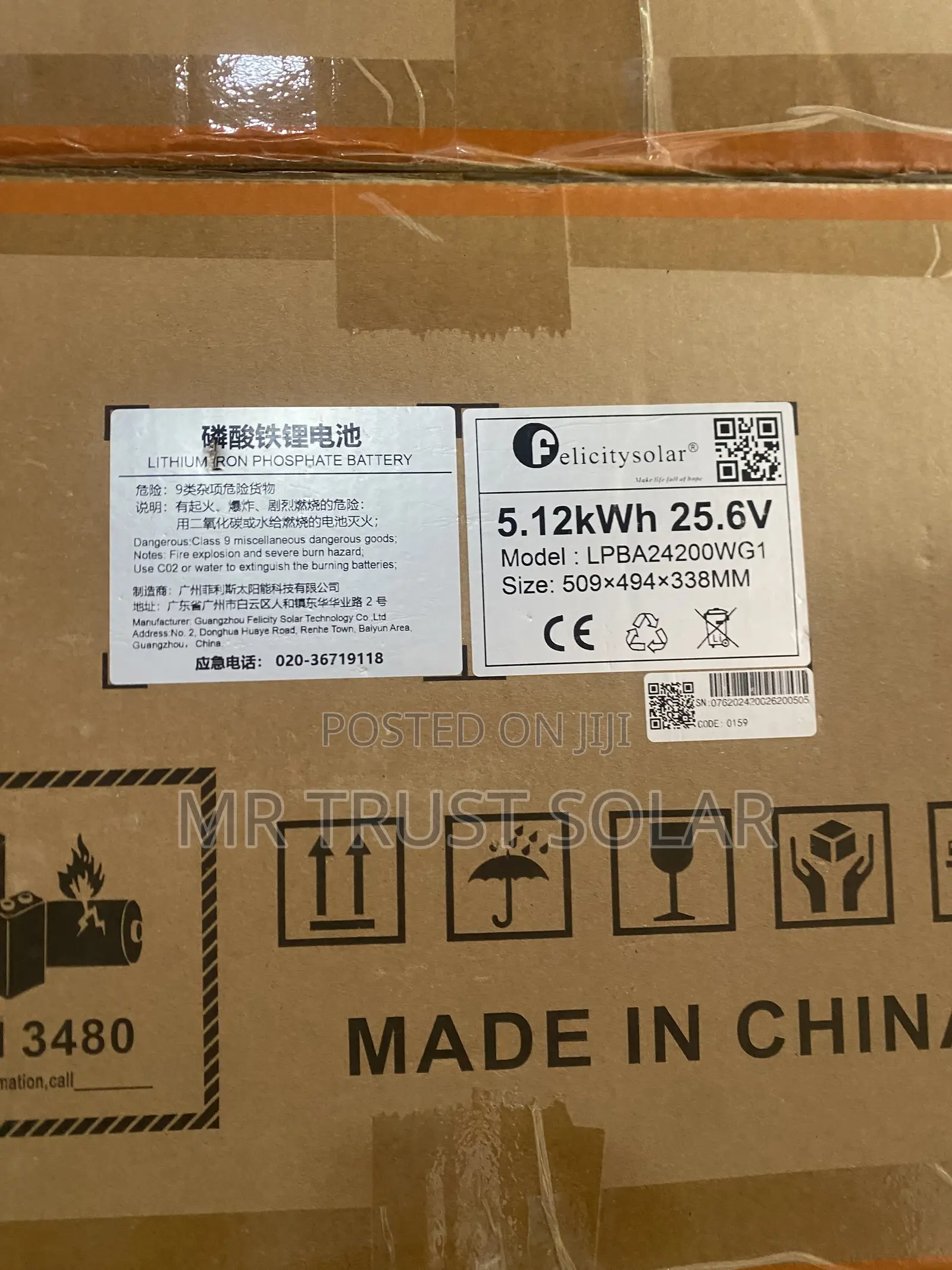 Felicity Solar 5.12kWh 25.6V Lithium Battery