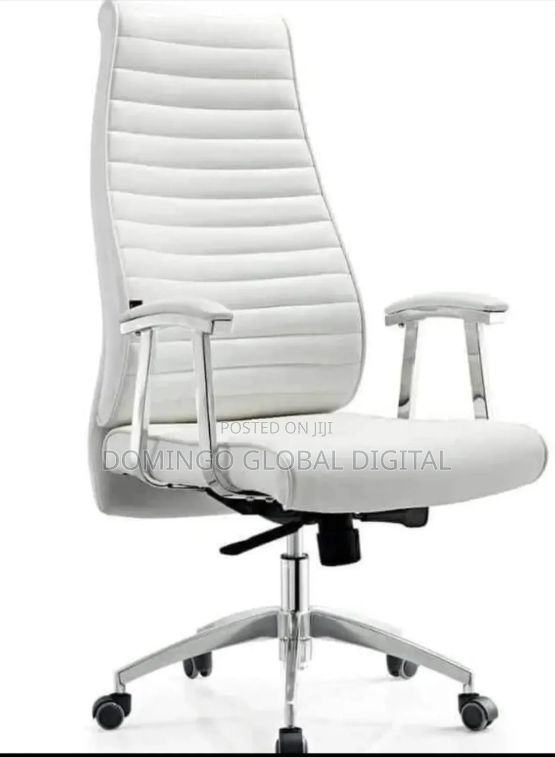 White Executive High-Back Swivel Office Chair