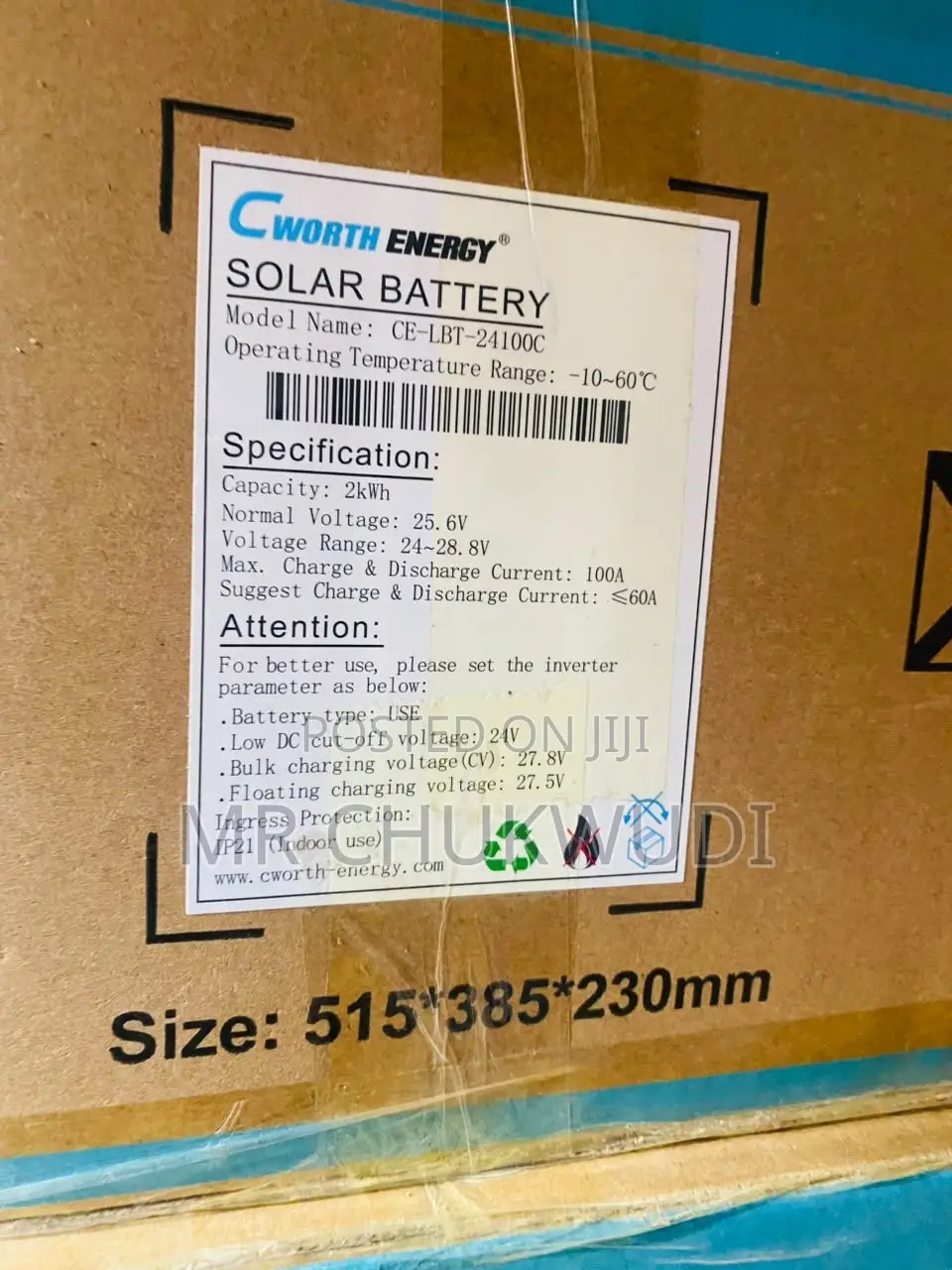 2.5kwh 25.6v Cworth Energy Solar Lithium Batteries Is Available