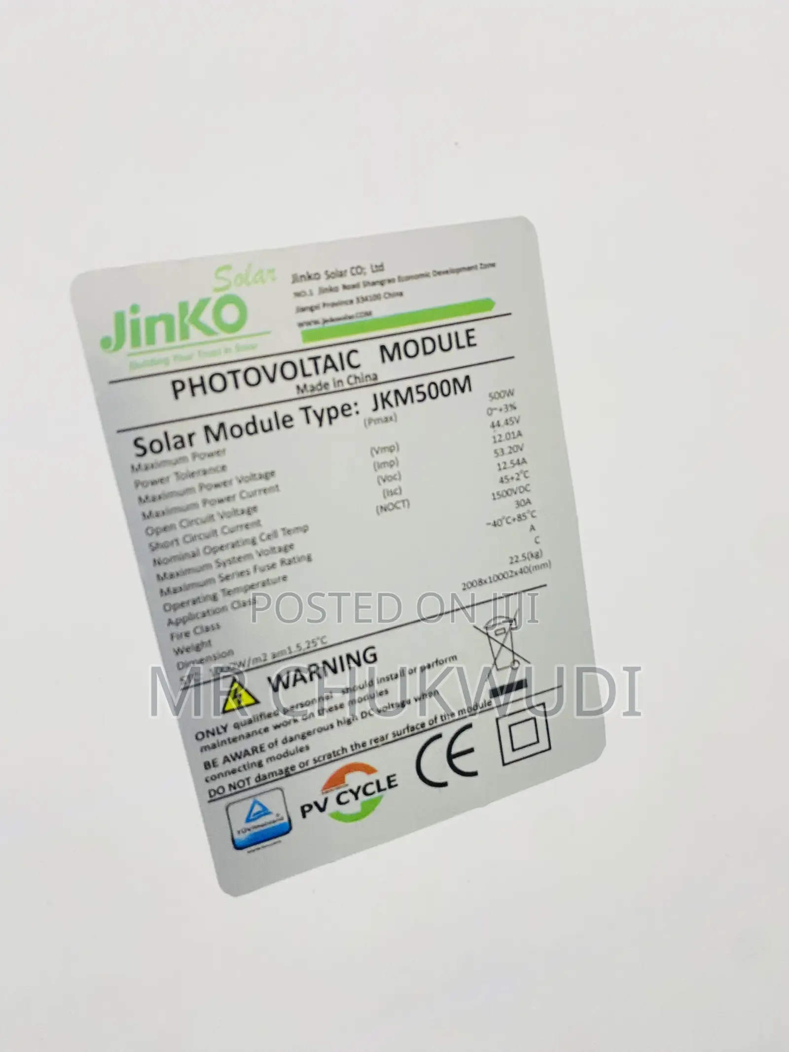 500w Jinko Solar Panels Is Available