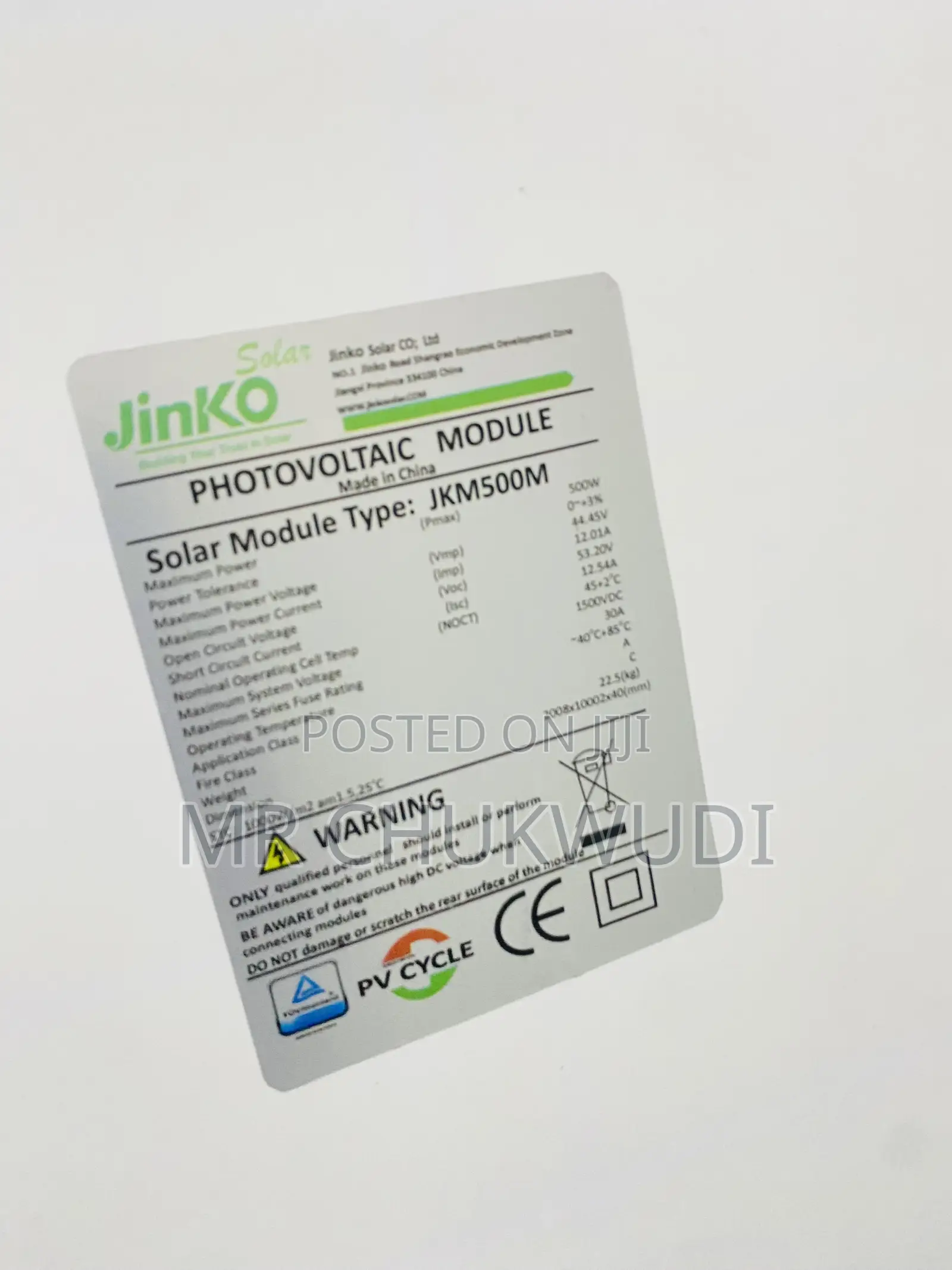500w Jinko Solar Panels Is Available
