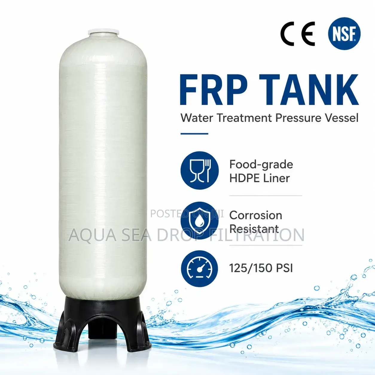 FRP Filteration Tank Water Treatment Module for Chemicals.